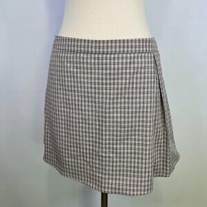 Sadie & Sage Grey Plaid Mini Skort Shorts Preppy Academia Large NWT Pleated